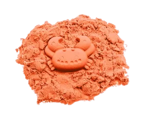 Orange magic sand with crab mold