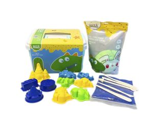 Magic sand kit with colorful molds and tools