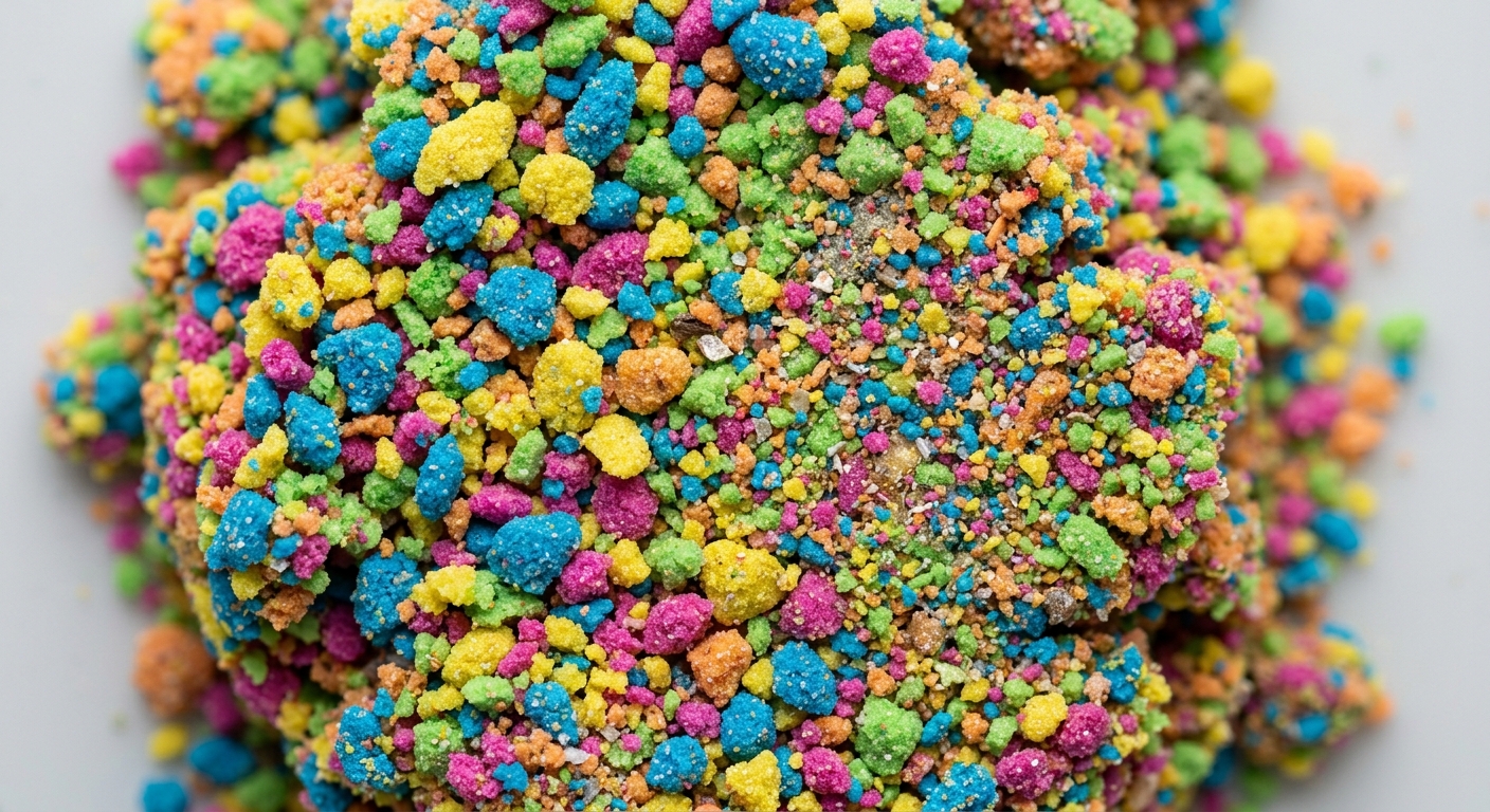 Macro texture of moldable sand with visible fine dust particles